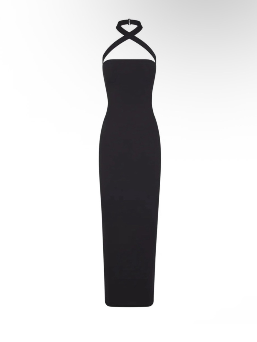 SKIMS Black Halter Wrap Maxi Dress - Picture 1 of 4